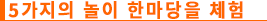 5가지의 놀이 한마당을 체험